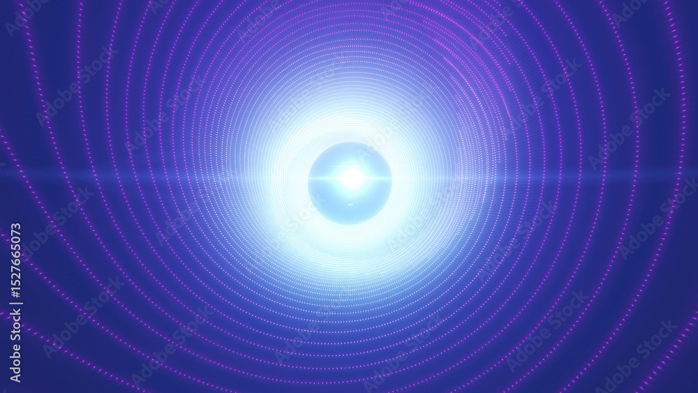 Aufkleber purple and blue neon tunnel digital vortex with intricate wireframe patterns, symbolizing virtual re