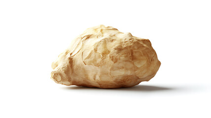 Fresh ginger root isolated on a white background ready for cooking and culinary use