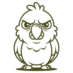 Stern Cartoon Parrot vector Illustration
