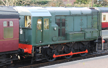 A Vintage Diesel Shunter Railway Train Engine.