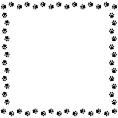 正方形のかわいい肉球フレームイラスト