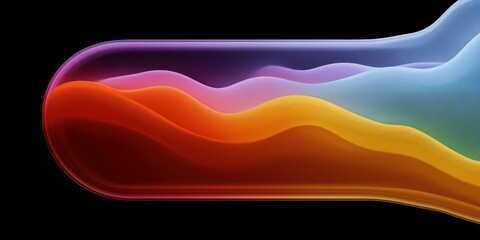 Obraz premium Abstract colorful gradient waves in organic flowing shapes on black background