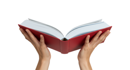 Isolated Hands Holding Open Book