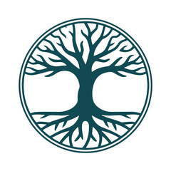 Elegant Tree of Life with Expansive Roots vector file