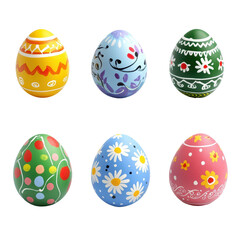 Colorful decorated eggs display for spring festivities and celebrations in a joyful atmosphere