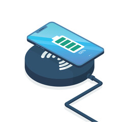 Digital communication device displaying a credit calculator with coins and a scale, a vector illustration for business and finance