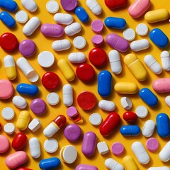 Health and Medicine Abstract Arrangement of Pills