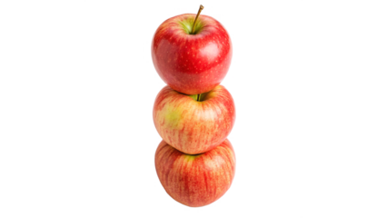 Apple stack top view isolated on transparent background