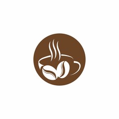 Vector illustration of coffee cup and beans symbol icon