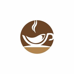 Vector illustration of coffee cup and beans symbol icon