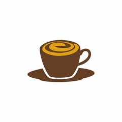 Vector illustration of coffee cup and beans symbol icon