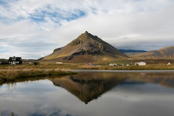 mountain lake in the morning