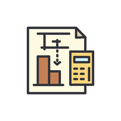 Financial Analysis With Calculator And Graphic Report On Transparent Background