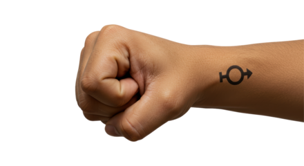 Isolated Male Symbol Tattoo on Hand