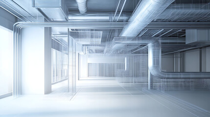 Obraz premium APIs for Syncing HVAC Layouts with Building Information Models (BIM)
