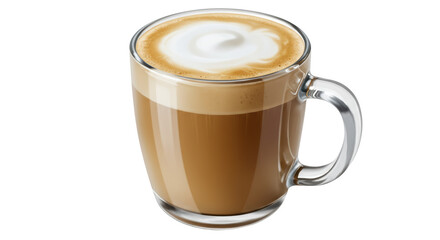 Isolated Latte Coffee in Glass Cup