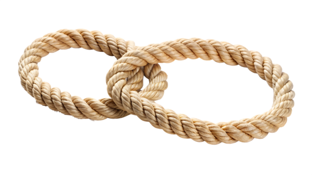 Beige rope loop isolated on a white background