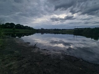 sunset over the lake