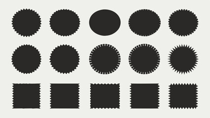 Fototapeta premium Versatile Black Shapes: Circles & Squares for Design Projects