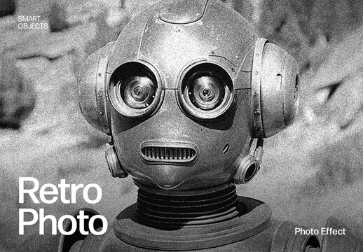 Retro Black & White Photo Effect Template