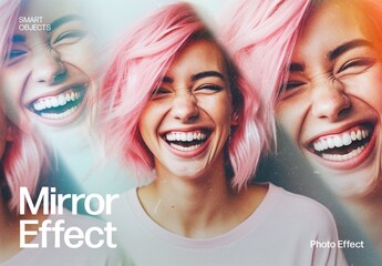 Mirror Prism Photo Effect Template for Creative Reflection & Abstract Image Distortion