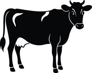 Detailed illustration of a cow vector graphic design