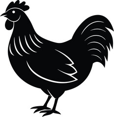 Colorful chicken illustration farm animal vector graphic