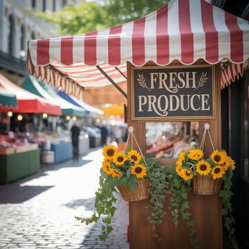 Fresh Produce Stand at a Vibrant Farmers Market