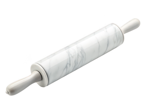 marble rolling pin white background smooth stone kitchen tool used to roll out dough cool heavy surface baking equipment traditional rolling pin transparent background