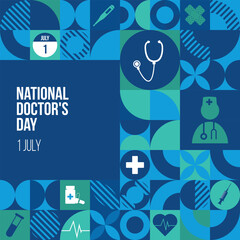 Doctors day pattern Design. 1st July National Doctors day design with doctor, stethoscope, life line, Medical icons. Medical health care banner design. Vector illustration. 