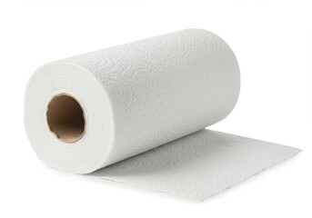Fototapeta premium Roll of white paper towels isolated on white background
