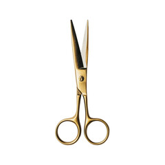 Golden scissors placed on a plain background highlighting craftsmanship and utility in everyday tasks