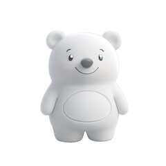 Obraz premium Cute white bear figurine stands on a plain background highlighting its charming features and friendly appearance