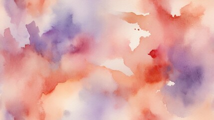 Soft abstract watercolor background with blended shades of peach, pink, and purple