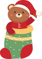 teddy bear with christmas gift