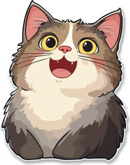 Funny Cat Head Drawing