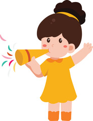 little girl with a megaphone