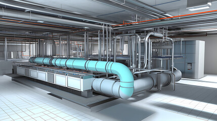 Obraz premium Energy Efficiency Optimization Through API-Guided HVAC Layouts