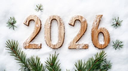 Snowy 2026 winter greeting card design