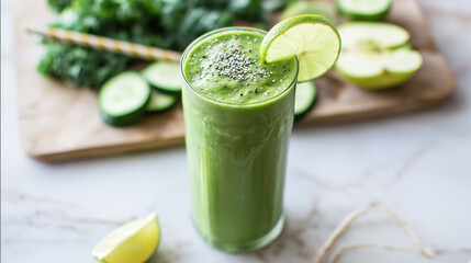 Refreshing Green Smoothie Recipe Cucumber, Kale, and Apple