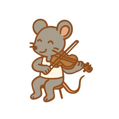 A cute mouse playing the violin