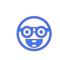 Happy Emoticon with Glasses