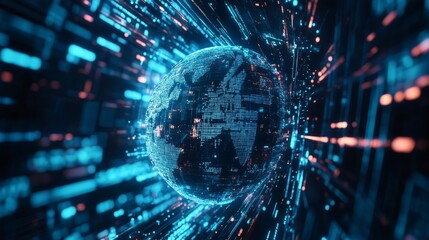 Obraz premium Internet technology background map