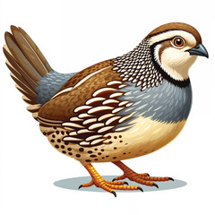 Fototapeta premium Quail cartoon vector illustration isolated
