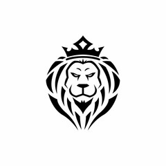 Lion head logo icon, lion face vector illustration