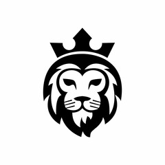 Lion head logo icon, lion face vector illustration