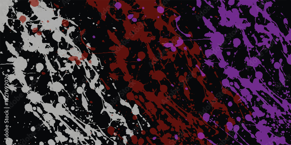 Poster abstract paint splatter background with colors on black expressing artistic texture and creative des
