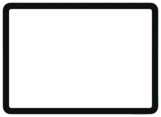 Black - framed blank - screen tablet, front - view design element