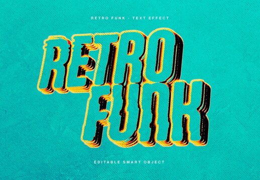 Retro Funk 3D Text Effect Template
