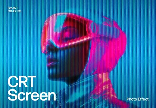 Pixelated CRT Screen Photo Effect Template